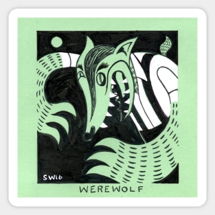 Retro Werewolf Sticker